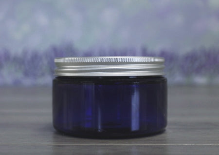 Jar, PET Blue Wide, 4oz + Aluminum Lid (70/400)