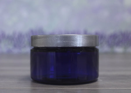 Jar, PET Blue Wide, 4oz + Smooth Silver Lid (70/400)
