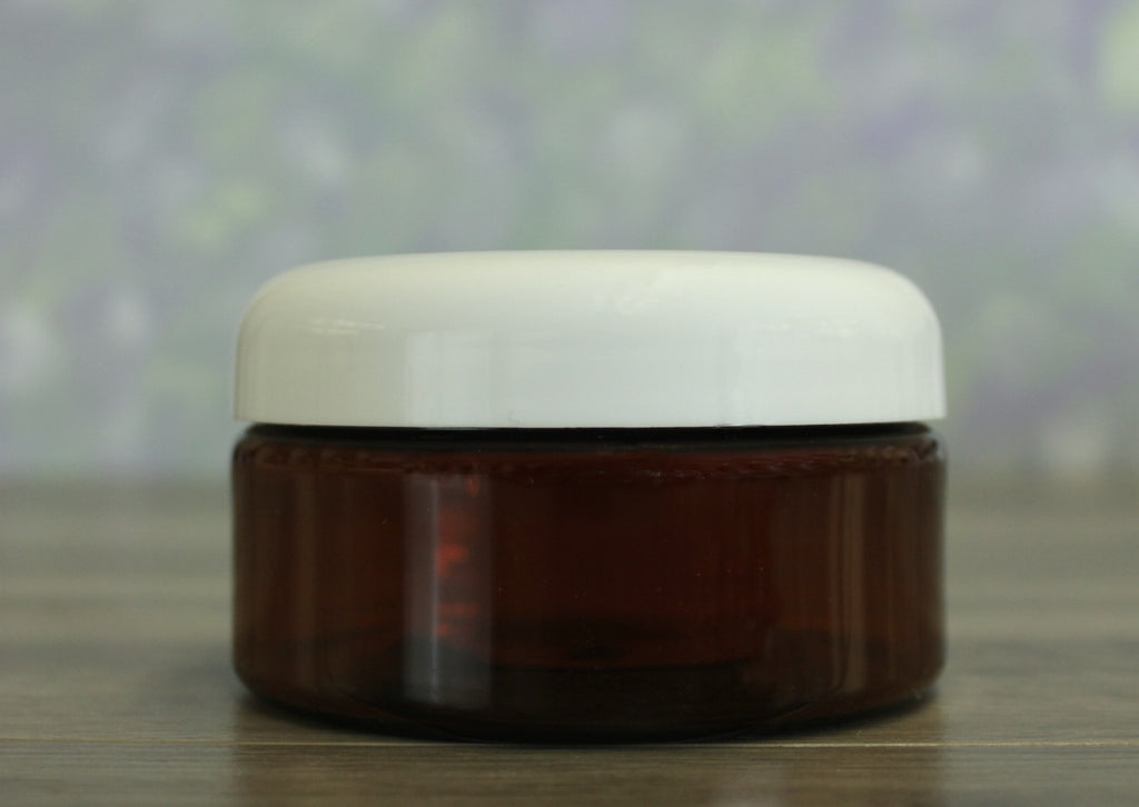 Jar, PET Amber, 8oz + Dome White Lid (89/400)