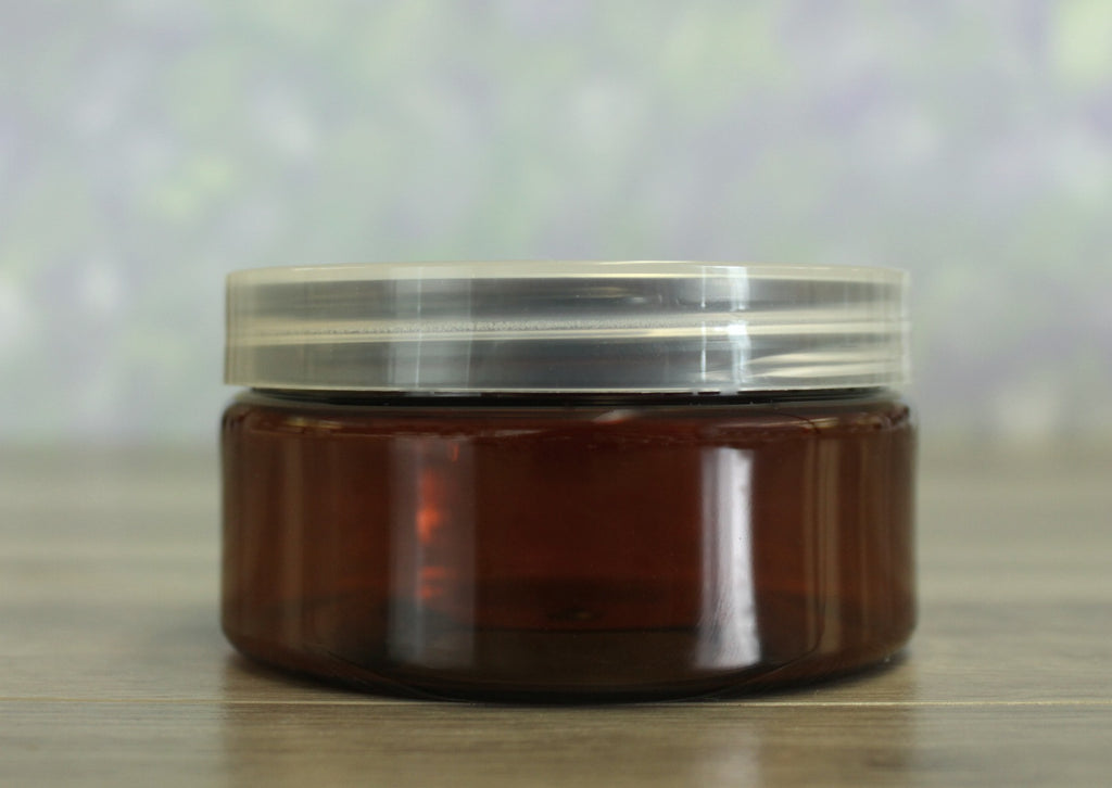 Jar, PET Amber, 8oz + Smooth Natural Lid (89/400)