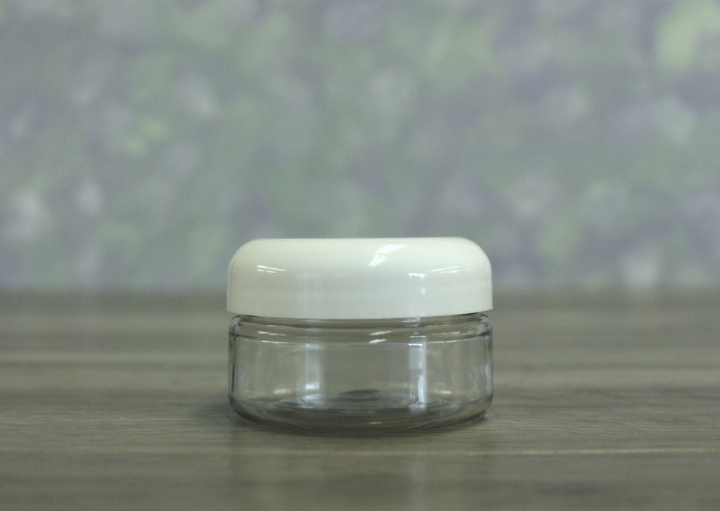 Jar, PET Clear, 2oz + Dome White Lid (58/400)