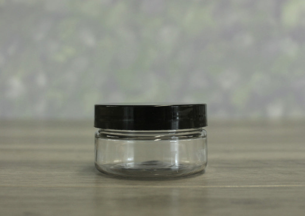 Jar, PET Clear, 2oz + Smooth Black Lid (58/400)