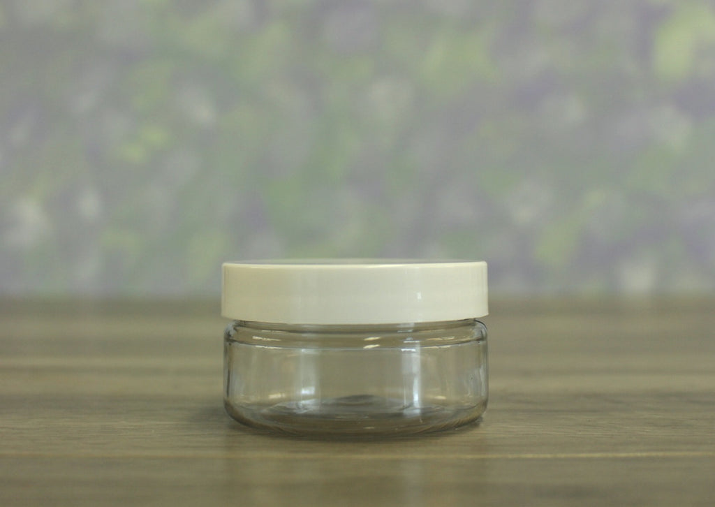 Jar, PET Clear, 2oz + Smooth White Lid (58/400)
