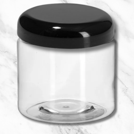 Jar 16oz Deep CLEAR + BLACK Dome – Canwax