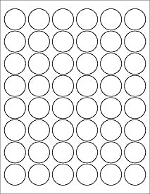 Inkjet Waterproof Matte, Circle 1.20"  6000WJ