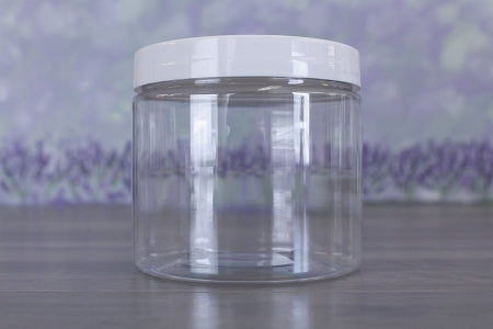 Jar, PET Clear, 16oz + Smooth White (89/400)