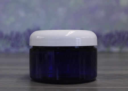 Jar, PET Blue Wide, 4oz + Dome White Lid