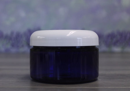 Jar, PET Blue Wide, 4oz + Dome White Lid