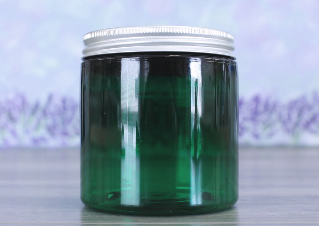 Jar, PET Green, 8oz Deep + Aluminum Lid (70/400)