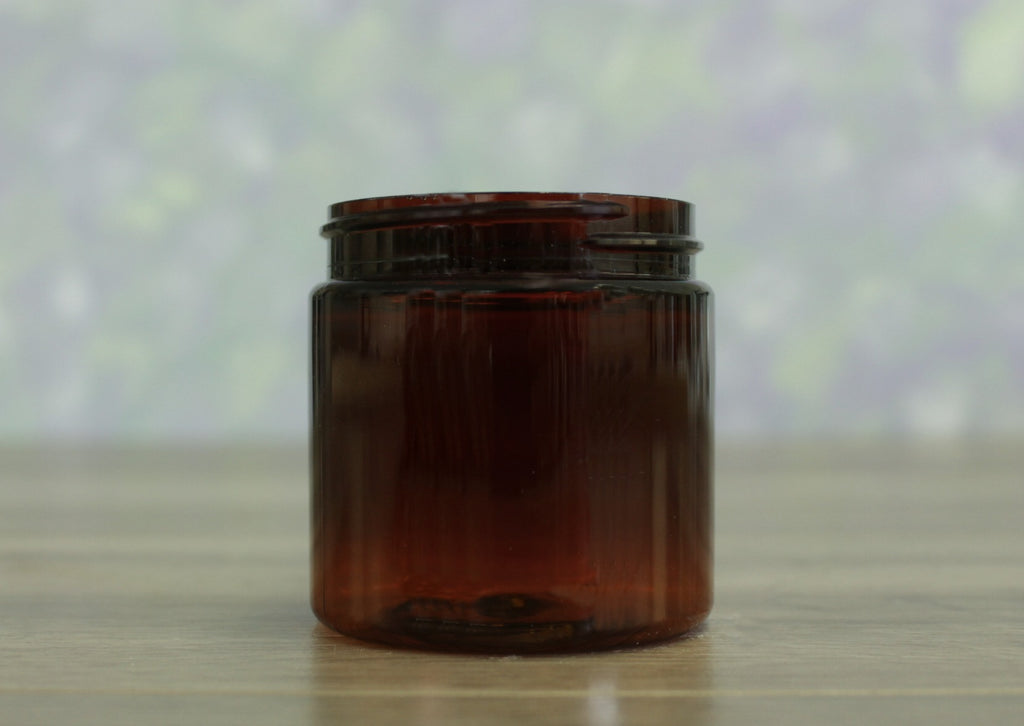 Jar, PET Amber, 4oz Deep + No Lid