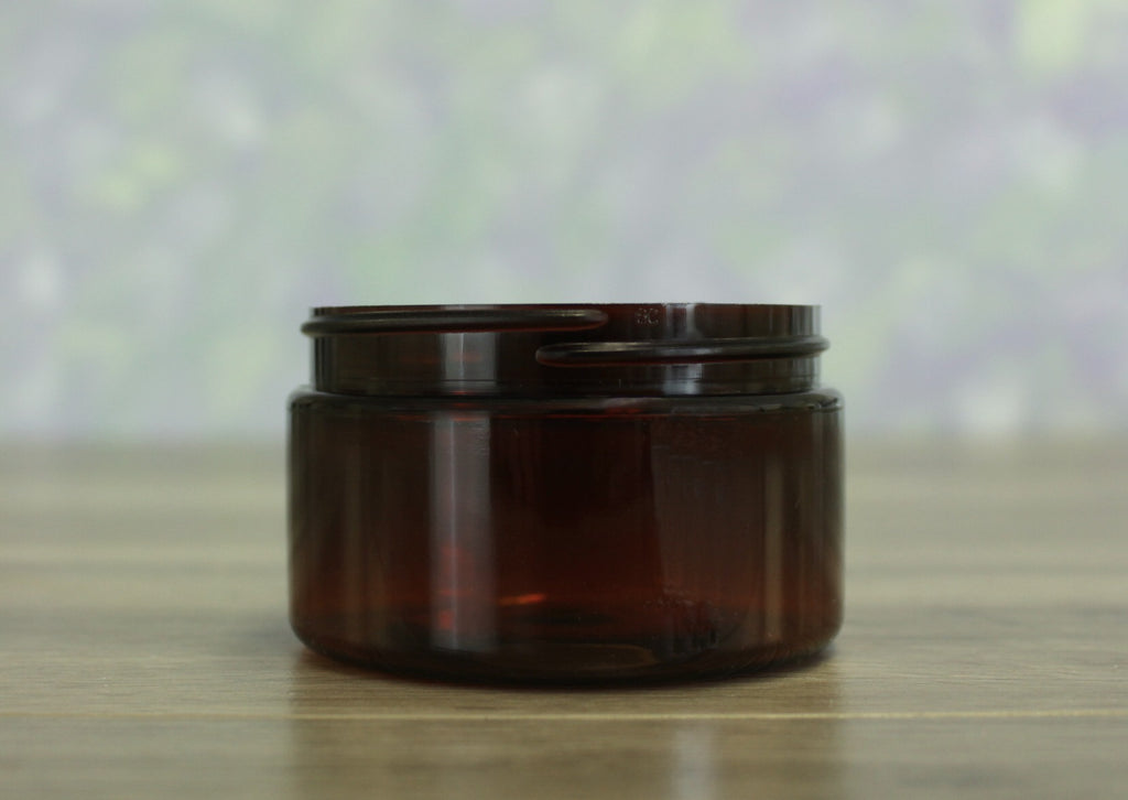 Jar, PET Amber, 4oz Wide + No Lid