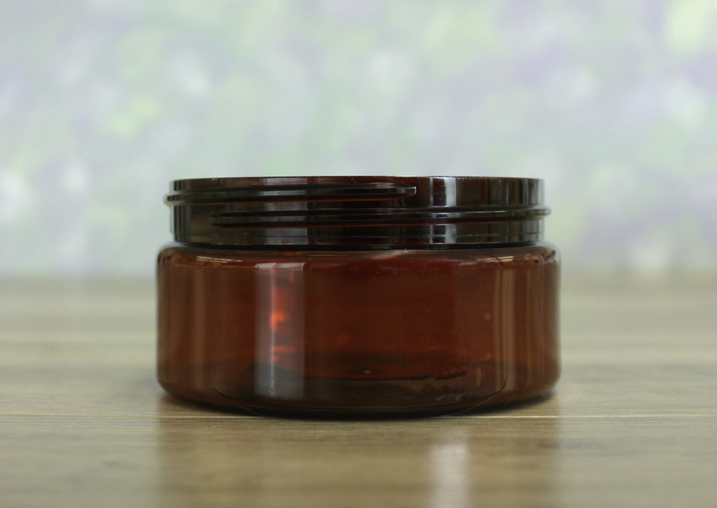 Jar, PET Amber, 8oz  Wide + No Lid