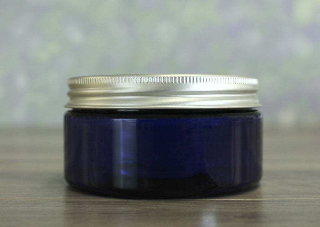 Jar, PET Blue Wide, 8oz + Aluminum Lid (89/400)