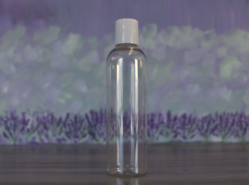 Bottle, Bullet 8oz Clear + Disc White Cap (24/410)