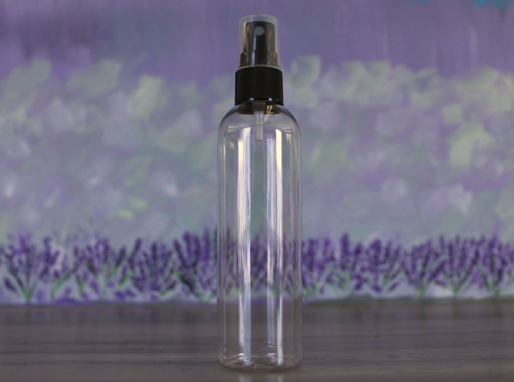 Bottle, Bullet 4oz Clear + Mister Black Cap (20/410)