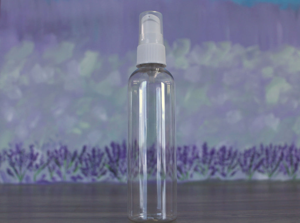 Bottle, Bullet 4oz Clear + Treatment Pump White Cap (20/410)