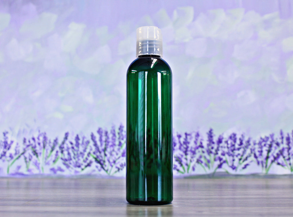 Bottle, Bullet 8oz Green + Disc Natural Caps (24/410)