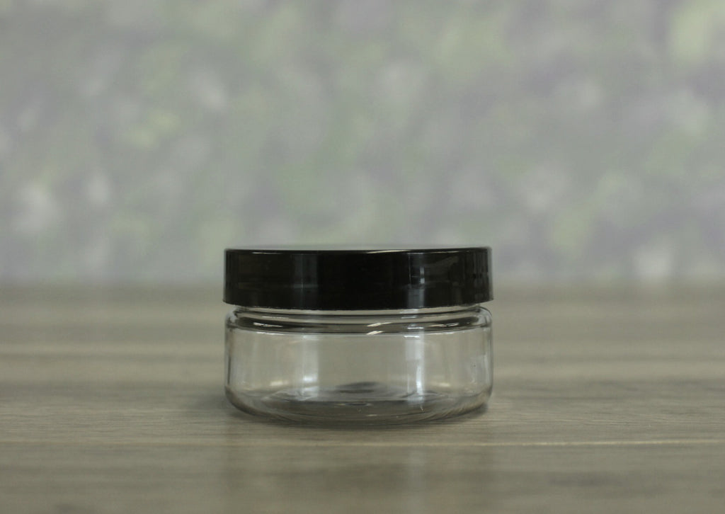 Jar, PET Clear, 2oz + Smooth Black Lid (58/400)
