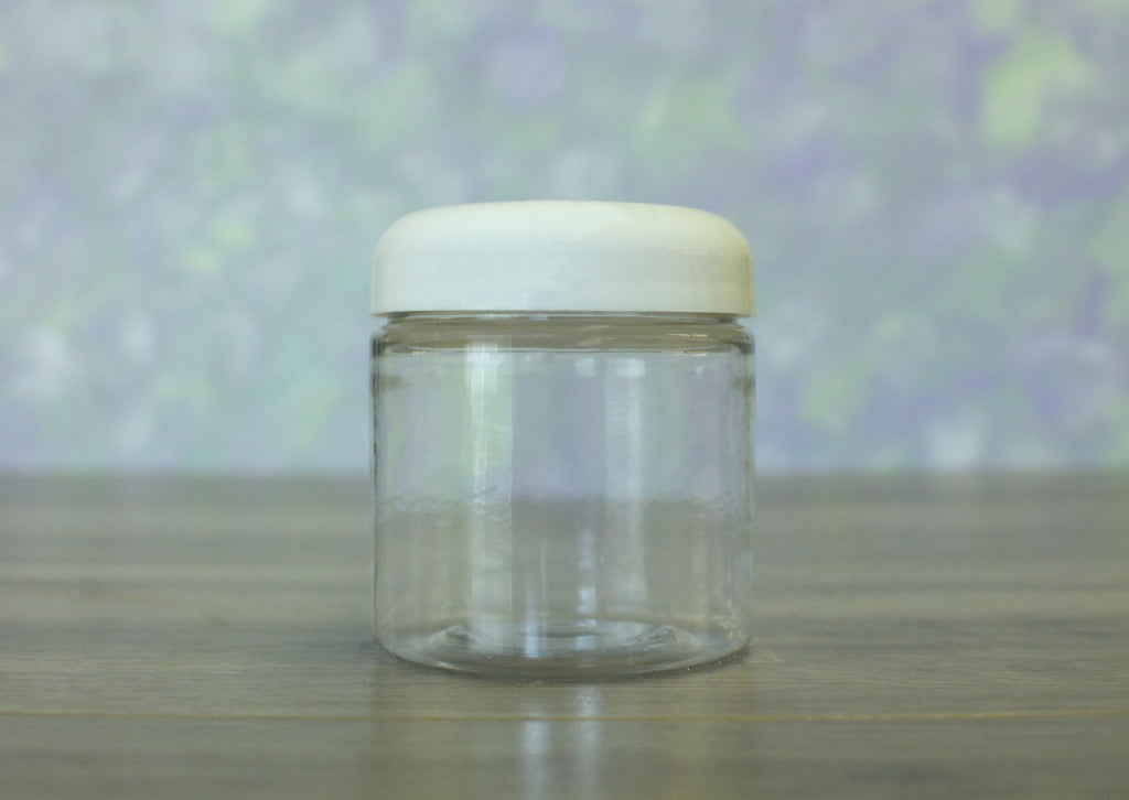 Jar, PET Clear Deep, 4oz + Dome White Lid (58/400)