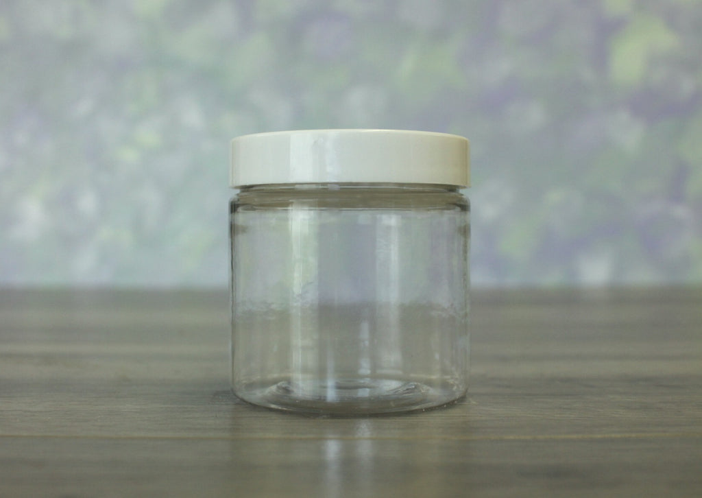 Jar, PET Clear Deep, 4oz + Smooth White Lid (58/400)