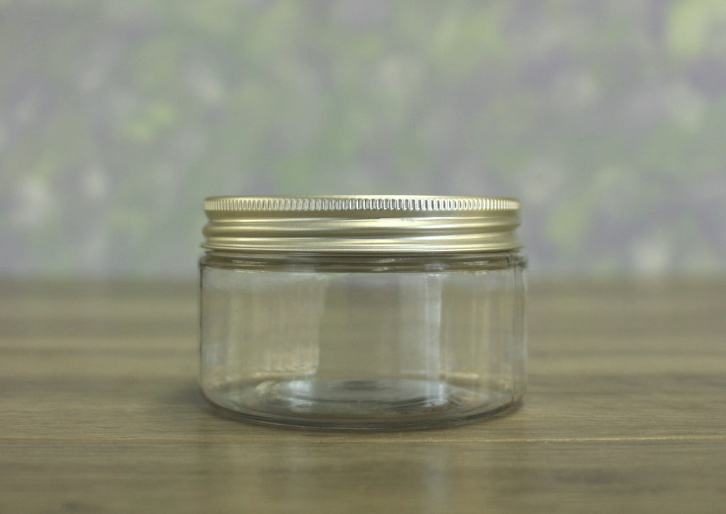 Jar, PET Clear 4oz Wide + Aluminum Lid (70/400)