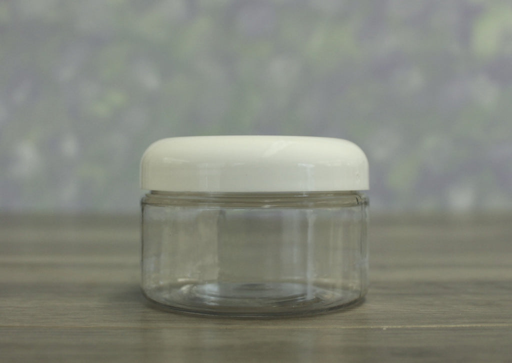 Jar, PET Clear 4oz Wide + Dome White (70/400)