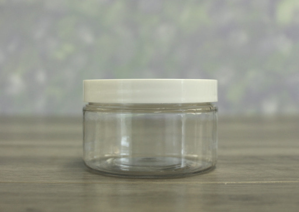 Jar, PET Clear 4oz Wide + Smooth White Lid (70/400)