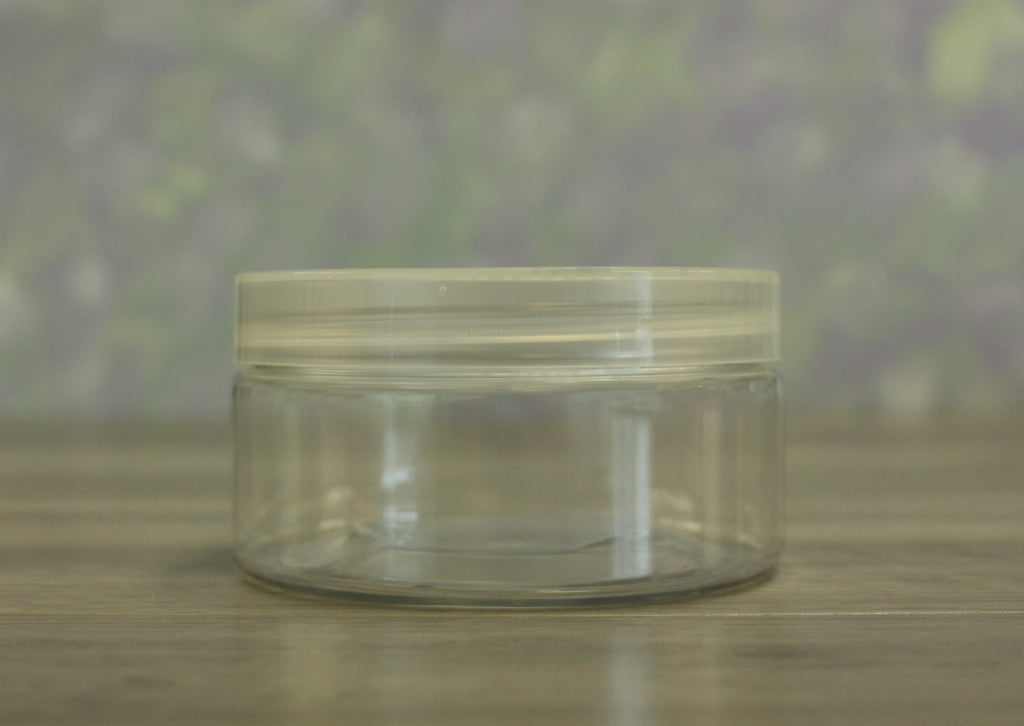 Jar, PET Clear, 8oz + Smooth Natural Lid (89/400)