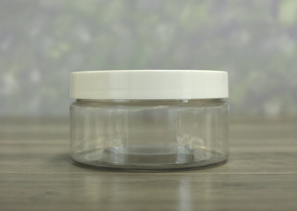 Jar, PET Clear, 8oz + Smooth White (89/400)