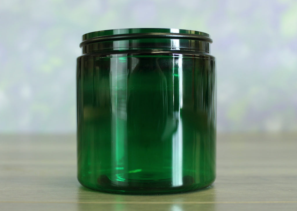 Jar, PET Green, 8oz Deep + No Lid