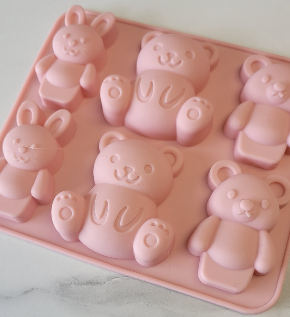 Silicone Mold, Rabbit & Bears