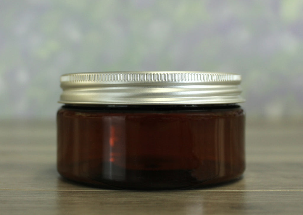 Jar, PET Amber, 8oz + Aluminum Lid (89/400)