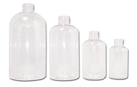Boston Round PET, CLEAR, 4oz + No cap