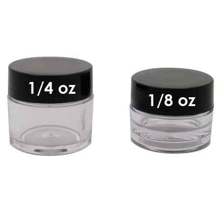 Lip Balm Pot, 1/8oz Black Lids