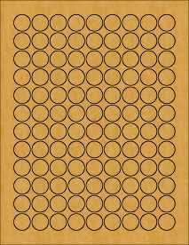 Kraft Label, Circle 0.75" 5275BK