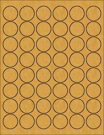 Kraft Label, Circle 1.2" 6000BK